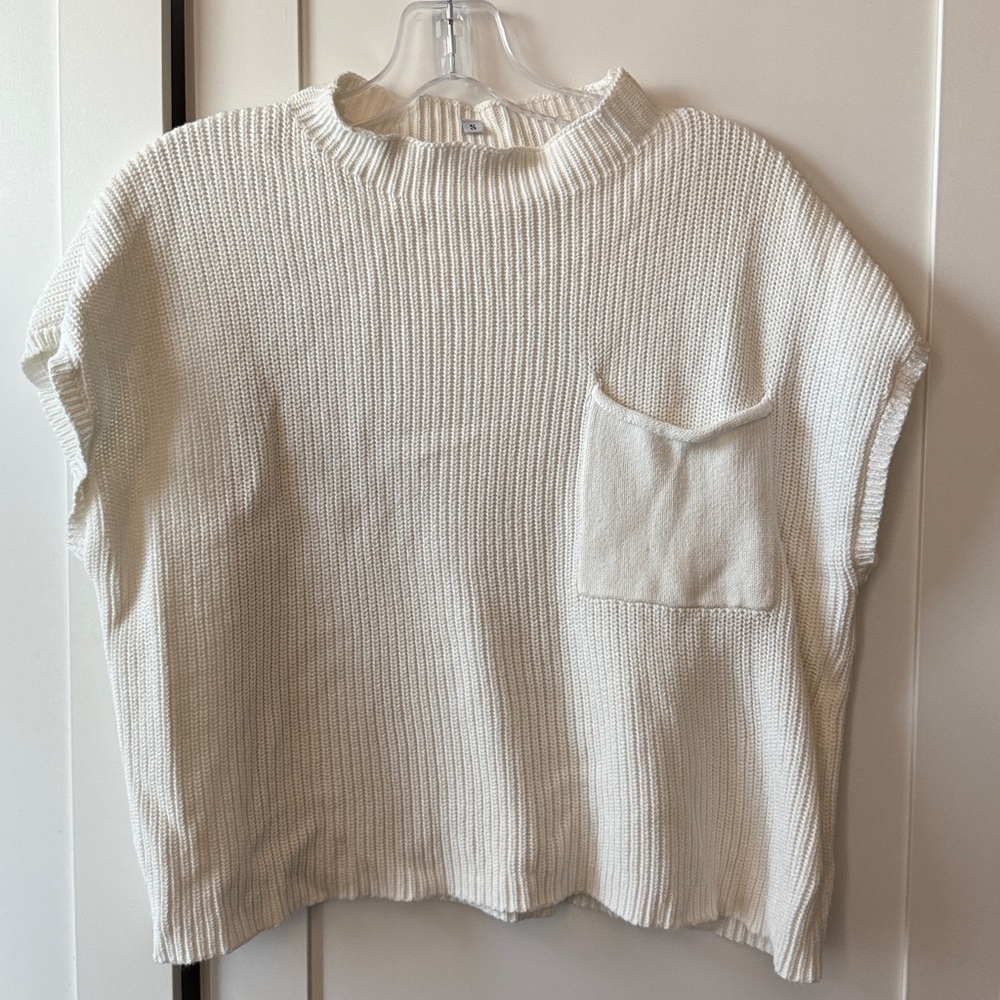 White Knit Sleeveless Top